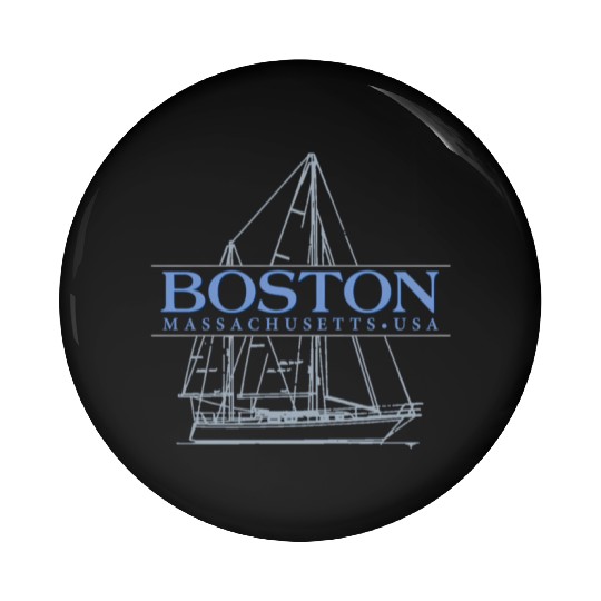 Boston Massachusetts Sailing Pin Buttons