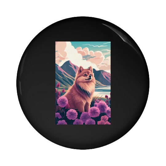 Pomeranian Nature Pin Buttons