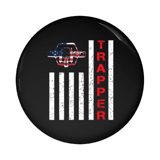 American Flag Trapping For Trappers And Hunters Pin Buttons