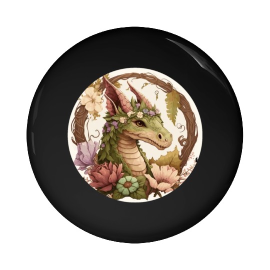 Cottagecore Dragon Cute Fantasy Anime Animal Flowe Pin Buttons