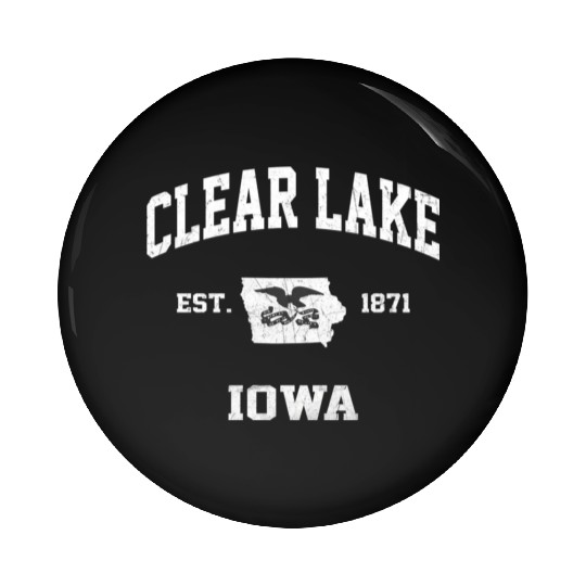 Clear Lake Iowa Ia State Athletic Style Pin Buttons