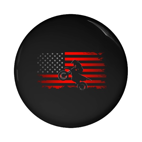 American Flag Motocross - Motocross Dirt Bike Pin Buttons