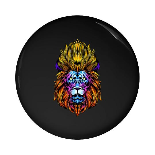 Horoscope lion head astrology as a star sign lion Pin Buttons