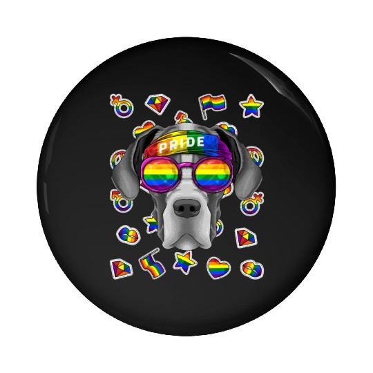 Lgbt Great Dane Gay Pride Month Dog Pin Buttons