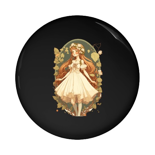 Cottagecore Fairy Girl Fantasy Goblincore Forest F Pin Buttons