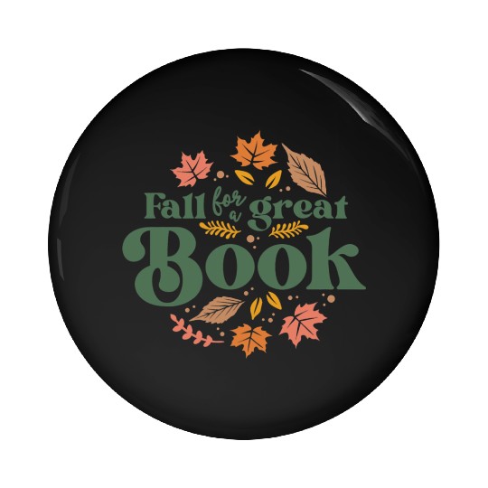Fall For A Great Book Reading Librarian Autumn Pin Buttons