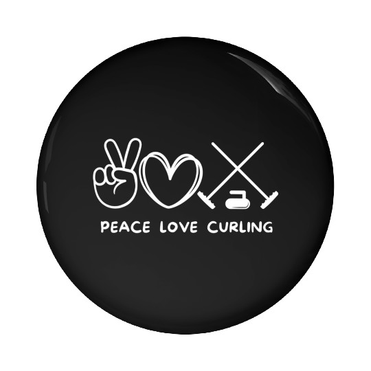 Peace Love Curling Retro Curling Lover Sport Lover Pin Buttons