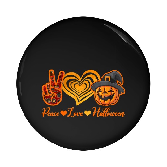 Peace Love Halloween Celebrate Halloween Day Pin Buttons