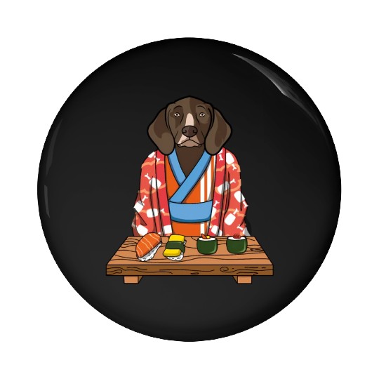 Kawaii Japanese German Shorthaired Pointer Kimono Pin Buttons