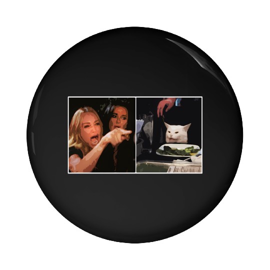 Yelling At A Cat Meme Pin Buttons