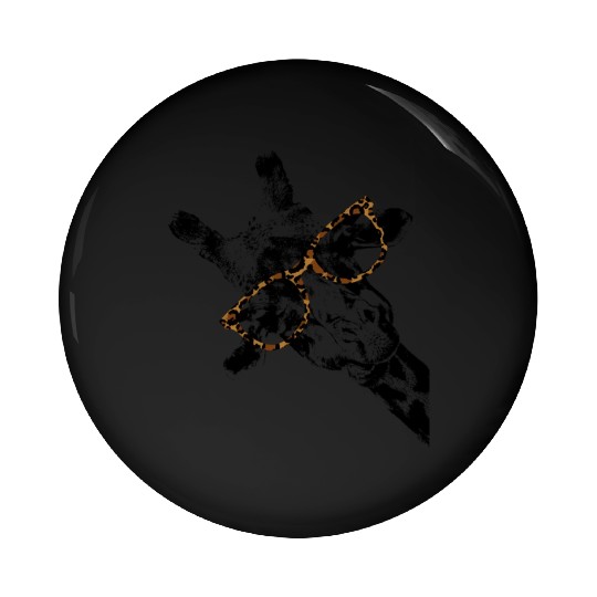 Hipster Giraffe Print Leopard Print Glasses Pin Buttons