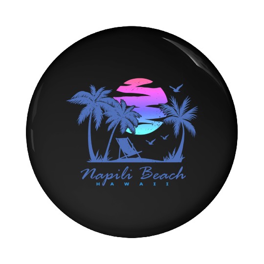 Napili Beach Hawaii Family Vacation Sunset Pin Buttons