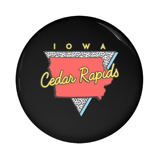 Cedar Rapids Iowa Triangle Ia City Pin Buttons