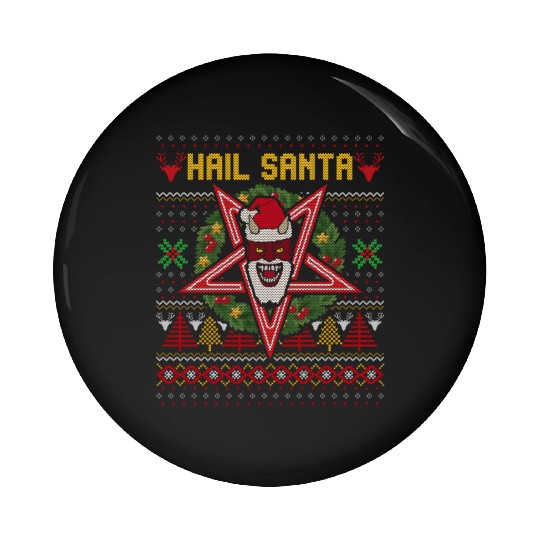 Hail Santa Weird Pin Buttons