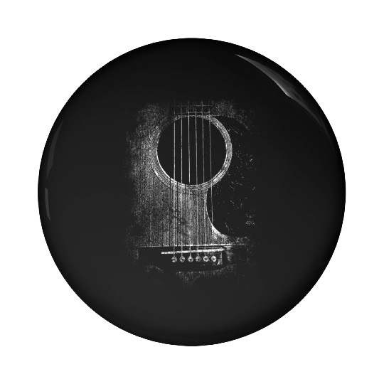 Acoustic Guitar Player Six String Rock Roll Pin Buttons