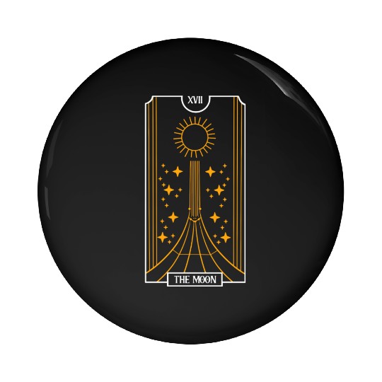 The Moon Black Tarot Card Occultism Devil Gothic Pin Buttons