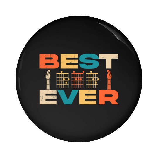 Best Dad Ever Guitar Chords Musician Funny Fathers Pin Buttons