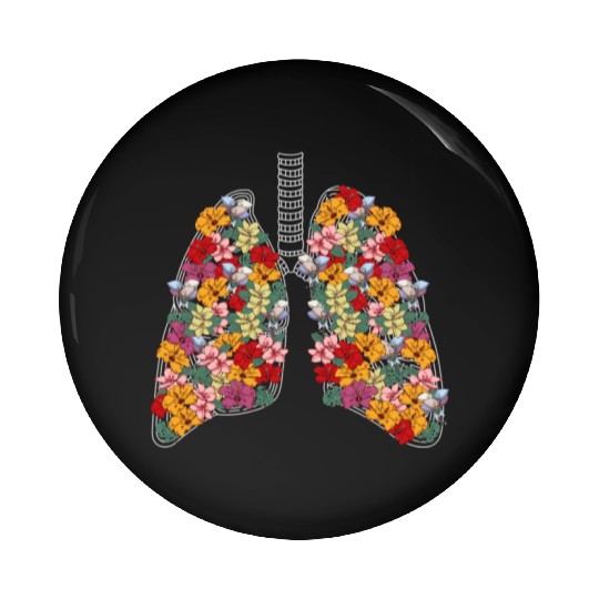 Anatomical Lungs Flowers Medical Science Anatomy Pin Buttons