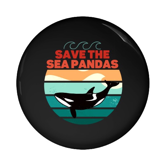 Rescue Killer Whale Orcas Save The Sea Pandas Pin Buttons