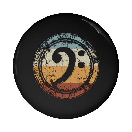 Bass Clef For Bass Guitar Player Bassist Pin Buttons