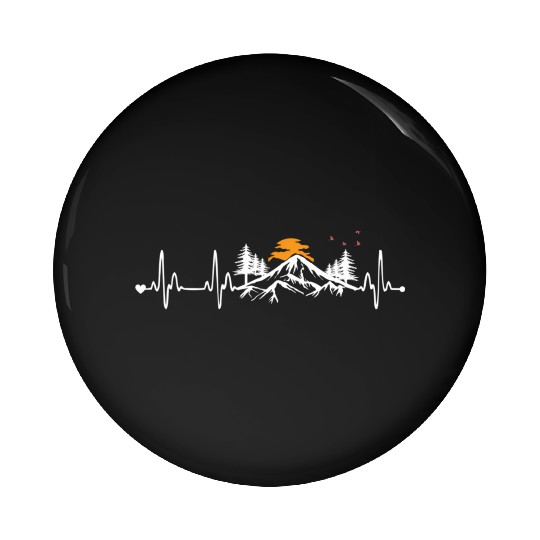 Mountain Heartbeat - Mountain Hiking Pin Buttons