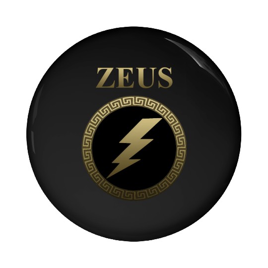 Zeus Ancient Greek God Thunderbolt Pin Buttons