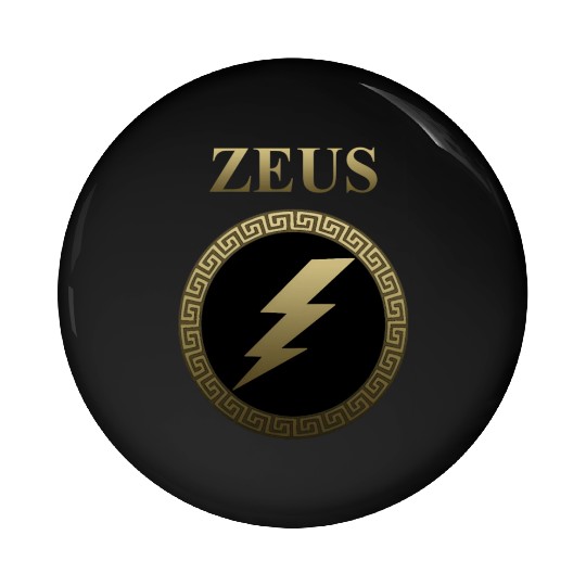 Zeus Ancient Greek God Thunderbolt Pin Buttons