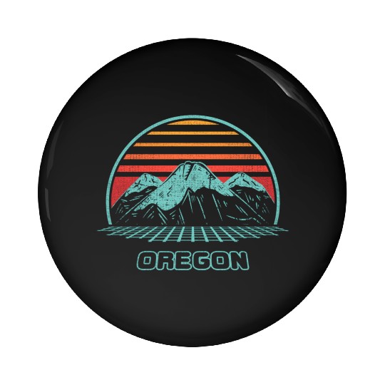 Oregon Mountain Hiking 80S Style Pin Buttons