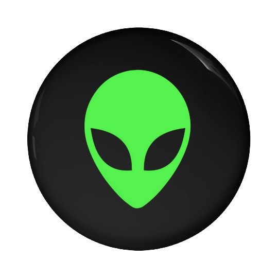 Green Alien Head 90S Style Alien Pin Buttons