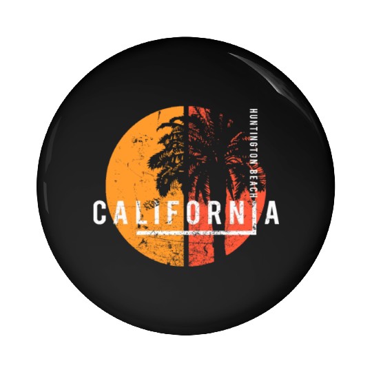 Huntington Beach California Cool Palm Tree Native Pin Buttons