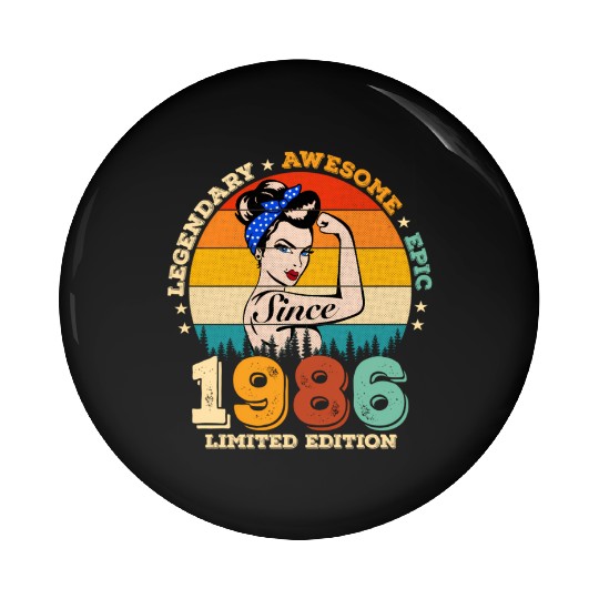 36 Legendary Since 1986 Awesome 36Th Pin Buttons