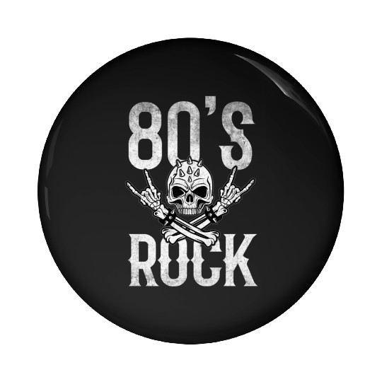 80S Rock And Roll Distressed Music Guitar Band Pin Buttons