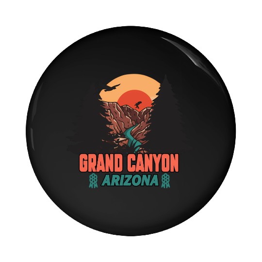 Grand Canyon Arizonna National Park Illustration Pin Buttons