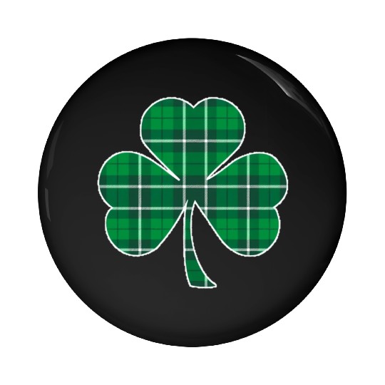 St Patric Day Irish Green Buffalo Plaid Shamrock Pin Buttons
