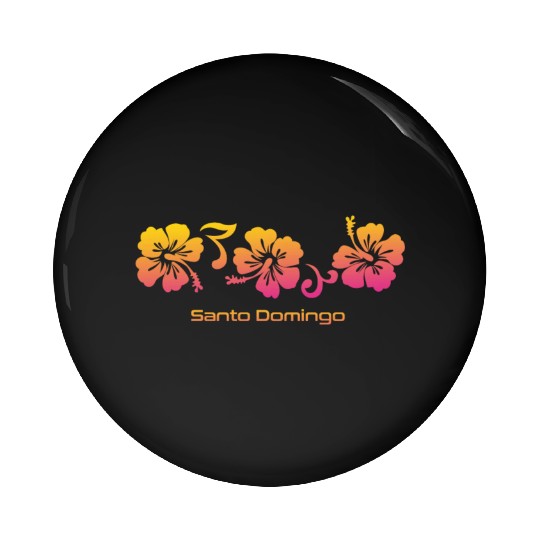 Santo Domingo Dominican Republic Hibiscus Pin Buttons