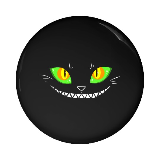 Creepy Cat Face Pin Buttons