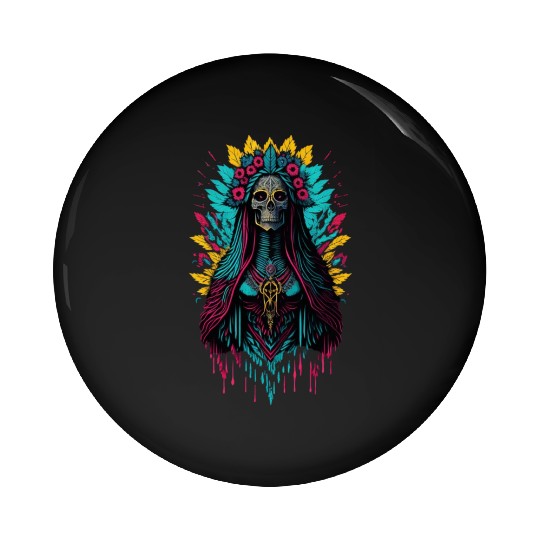 Santa Muerte de Guadalupe Pin Buttons