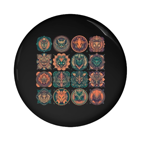 Celestial Creatures Emblems Pin Buttons
