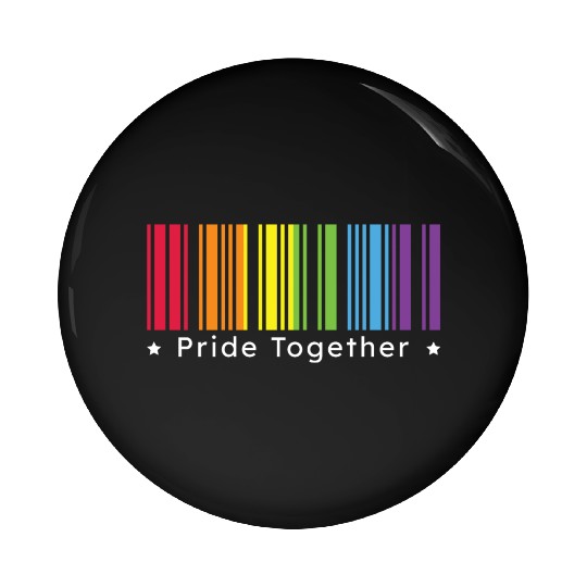 Pride Together, Rainbow Barcode : Pride Month Gift Pin Buttons