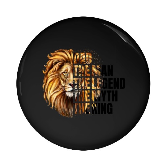 Dad the Man the Legend Leopard Lion Png Pin Buttons