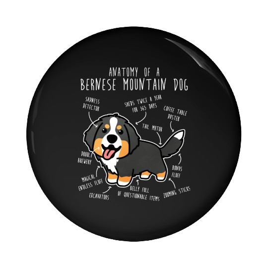 Bernese Mountain Dog Anatomy Pin Buttons