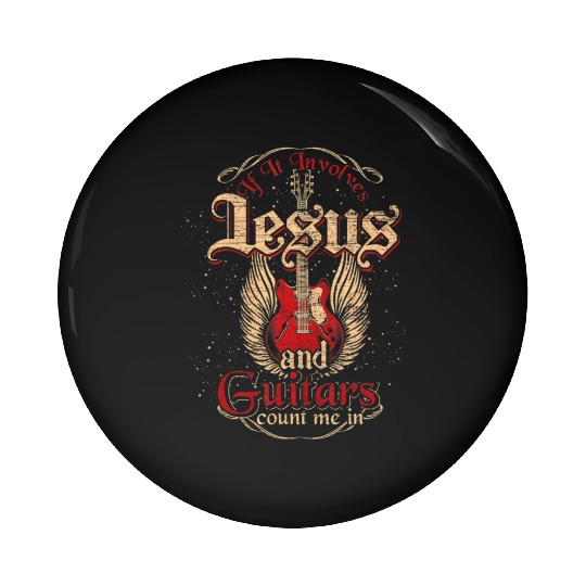 Guitarist Guitar Musician Christian Music Jesus Pin Buttons