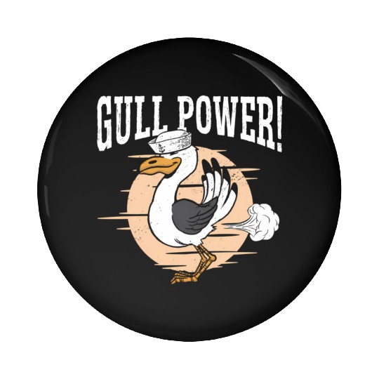 Gull Power Whirer Bird Seabird Seagull Pin Buttons