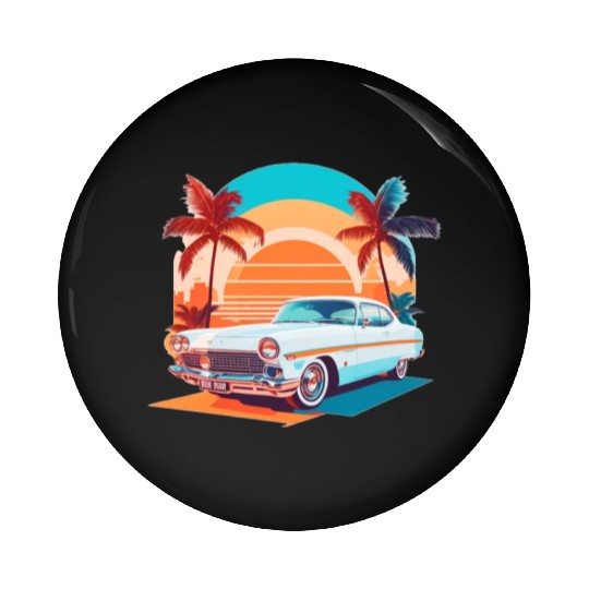 summer style Miami street , sunrise Pin Buttons