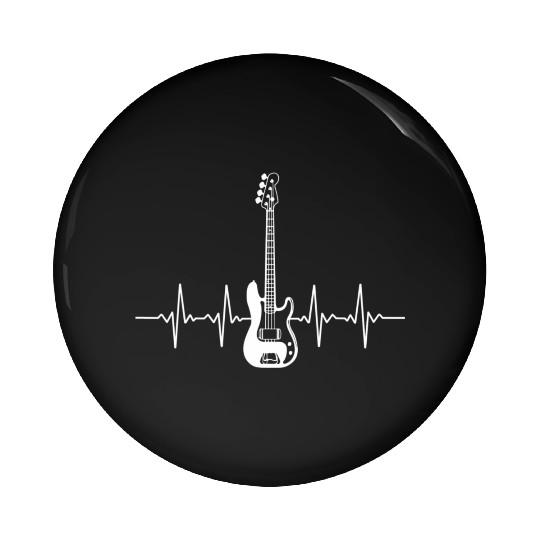 Cool Bass Guitar Heartbeat Bass Player Pin Buttons