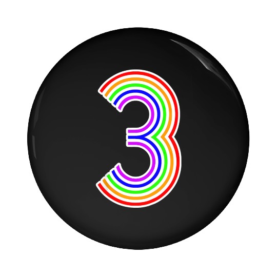 Happy Family Clothing Rainbow 3rd Birthday Number Pin Buttons