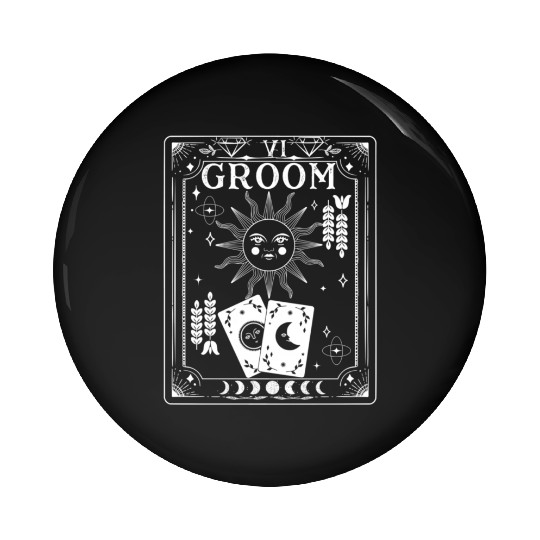 Gothic Witchy Coven Tarot Halloween Groom Pin Buttons
