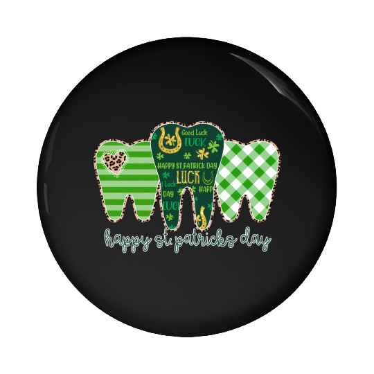 3 Three Teeth St Patrick Day Leopard Buffalo Pin Buttons