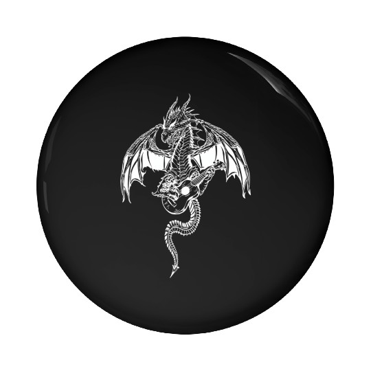 SEEMBO Dragon Playing Guitar Guitarist Musician Pin Buttons