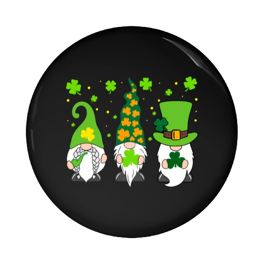 St Patrick'S Day Three Gnomes Shamrock Irish Pin Buttons